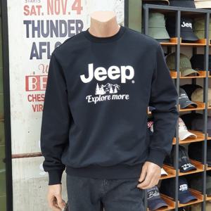 [지프]JP1TSU891 저가 기획 큰지프 로고 맨투맨 2024년 블랙 티