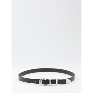 셀린느 블랙 불 가죽 미디엄 웨스턴 벨트 45BBX3AJG 38SI