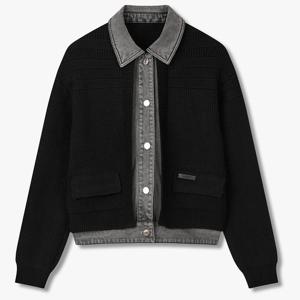 데님 패치 니트 가디건 (7155450003)