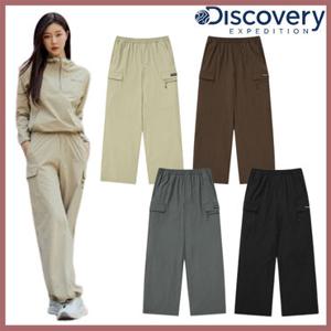 [백화점]디스커버리 [택가 129,000원] 24FW 이월/할인 여성 우븐 에센셜 트레이닝 와이드핏/스트링 팬츠/긴바지 DWTP36044-GSAN