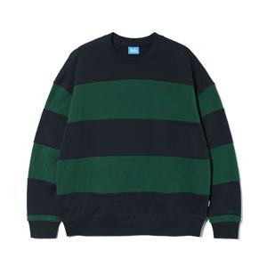 [유씨엘에이]남여공용 절개 스트라이프 오버핏 맨투맨 UA8LT87