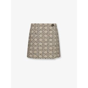 [DIOR] 라프리마 여성 반바지 Macrocannage 코튼 블렌드 트위드 551P45C7757 1801 Fantasie /12