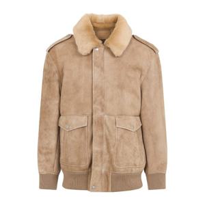 프라다 시어링 칼라 스냅 버튼 가죽 재킷 58A237SOOO172L F0065