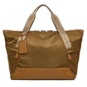 25 FW 프라다 브라운 레더 앤 리나일론 지퍼 패스닝 더플백 2VC040VKOO2CX2