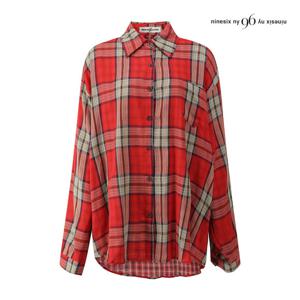 나인식스뉴욕  타탄 체크 루즈핏 포켓 셔츠 (NP9SH003M0)