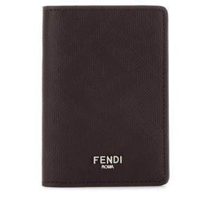 FENDI Dark brown leather Fendi Shadow card holder 7M0349AJF4 F1ULA