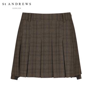[세인트앤드류스] 여성 백 밴딩 체크 언밸런스 큐롯 스커트 821E3PC105_BR