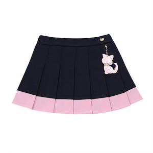 [프렌치캣(백)]NV 배색 플리츠 스커트 Q44DBS060