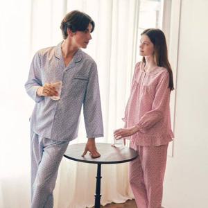 [비너스] 25FW 순면100 클로버 나염 남여 커플파자마SET (VPA4553W-VPA4553M)