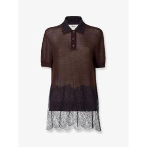 FENDI Lingerie cashmere and silk polo shirt FZXE00