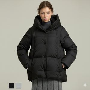 후드하프구스다운점퍼