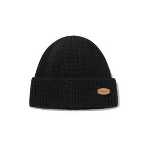 M 커버낫모자 CQK CO2404CA53-BK 어센틱 가죽 와펜 아크릴 비니 블랙