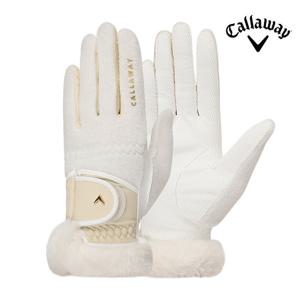 캘러웨이 2025 윈터 글로리 여성용 양손 방한 합피장갑 화이트