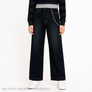 [더데이걸]뒤밴딩 밑단 스냅 와이드진 TGTJ25804 [모다아울렛 남