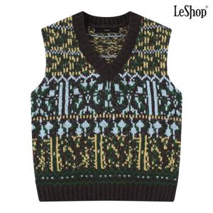 [르샵]윈터 패턴 V넥 니트 베스트 (DP4VW003A)