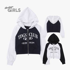 [더데이걸]크롭 배색 레글런 후드 집업 TGJM25W06 [모다아울렛