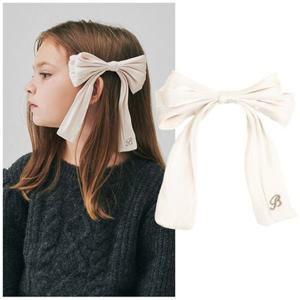 빈2 BZ64AX02IV 여아 아이보리 리본 글로시 헤어핀 아동 머리핀 초등