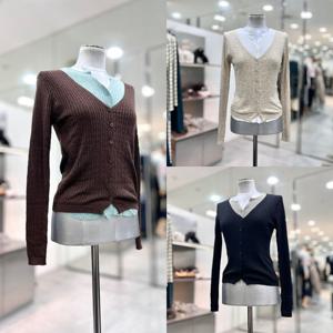 [에고이스트]배색 포인트 골지 니트가디건 ER4BX007HJ_DG