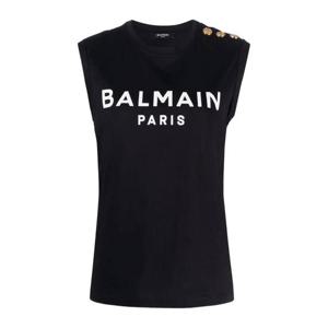 24FW Balmain Sleeveless T 셔츠 with 로고 BF1ED001BB02EAB