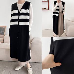 나야홍 / 위쉬몰 BS 세줄라인배색롱조끼(V576H511) 빅사이즈