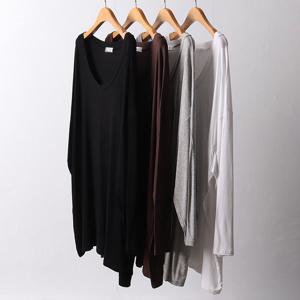 나야홍 / 빅사이즈티 F084L511 데일리딥브이넥티셔츠 RA