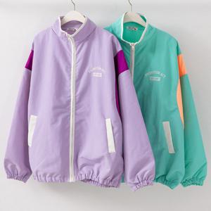 나야홍 / 빅사이즈아우터 V553L511 팝컬러배색박시집업 PO