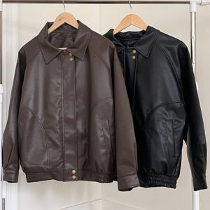 나야홍 / 빅사이즈아우터 V567L511 빈티지버튼레더자켓 TC