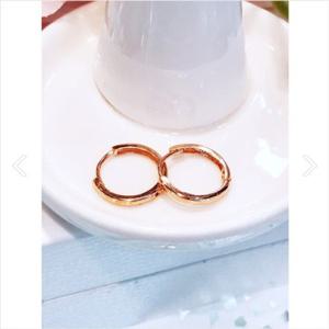 미니골드 10K 베이직 레드 링 귀걸이 12MM ECPM0005