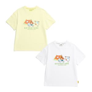 내셔널지오그래픽 키즈 K232UTS960 캠핑 그래픽 반팔 2종택 1