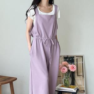 국산 여성 허리스트링 이지웨어 점프수트 ARA-WPT-3092-연보라