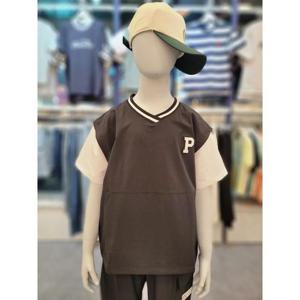 폴햄키즈 세이브존03 우븐화섬브넥반팔티셔츠 PKE2TS3050ABK