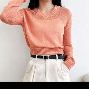 니트 티셔츠DJJ1020 티셔츠 썸머데일리브이긴팔니트