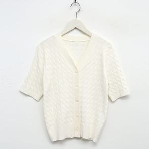 샵앤) 여성 꽈배기 반팔 니트 가디건 BONG-WCD-3390-아이보리