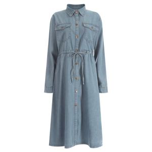 샵앤) 시즌 여성 데님 미디 플레어 롱원피스 SS-WDR-784-연청