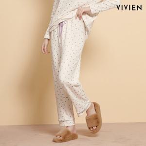 [비비안(스타킹)]홈웨어 도트 밍크기모 하의LP3056