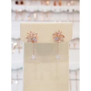 볼라레 세이브존01 Gift 물방울 꽃 큐빅 드롭 이어링 spe850