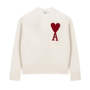 [아미] 드 꾀흐 니트/화이트/BFUKS006U 018 154