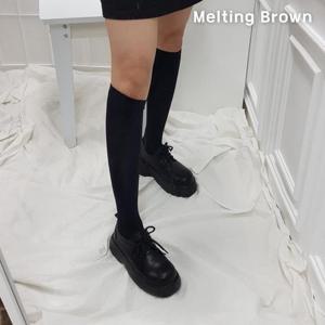 [멜팅브라운] 여성 캐주얼 통굽 슈즈 라운드토 로퍼 2color