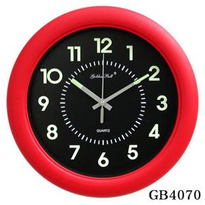 GB4070 야광 무소음 원형 벽시계 레드
