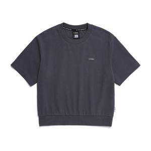 내셔널지오그래픽 N252WSW920 여성 경량 세미 크롭 반팔 맨투맨 BLUE GREY