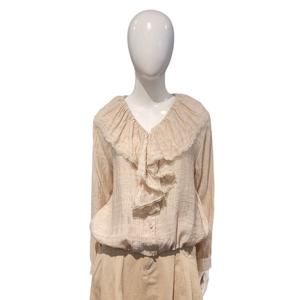 [페이지플린]브이넥프릴 밑단스트링 블라우스(F5ABL013A)