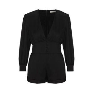 생로랑 딥 브이넥 새틴 플레이수트 653308