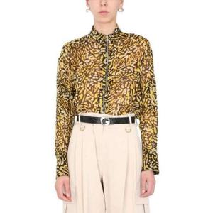 지방시 애니멀 프린트 실크 지퍼 셔츠 190661