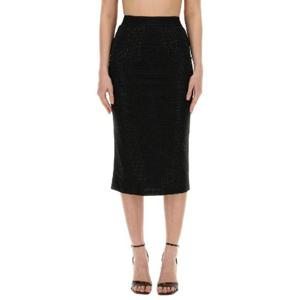 베르사체 크리스탈 장식 미디 스커트 1449060
