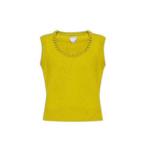 보테가베네타 체인 크로셰 디테일 울 베스트 653245