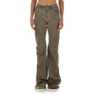 릭오웬스 베이지 코튼 블렌드 플레어 데님 팬츠 1644092