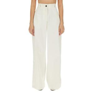 질샌더 화이트 와이드 레그 코튼 팬츠 1228002