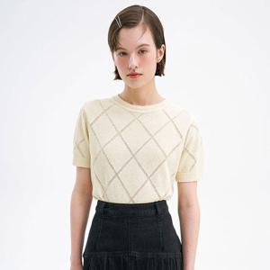 [올리브데올리브]아가일 스카시 조직 니트 풀오버 OK4MP501