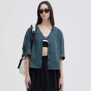 [쥬크]브이넥 나일론 코튼 블라우스_Z252MSC034