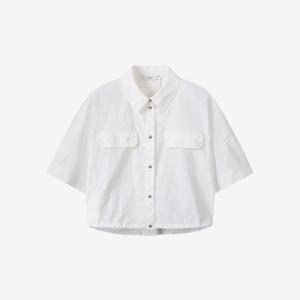 [쥬크]드로우 스트링 반팔크롭 셔츠 _Z252MSC301